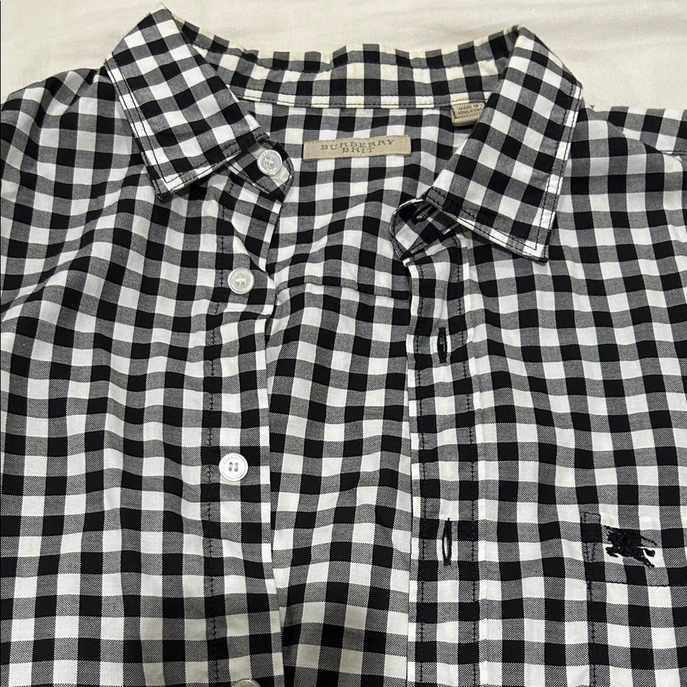 Burberry Black, Green and White Check Men's Shirt